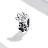 Talisman din argint Heart Crystal Paws