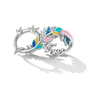Talisman din argint Infinity Feather