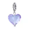 Talisman din argint Violet Translucent Heart picture - 1