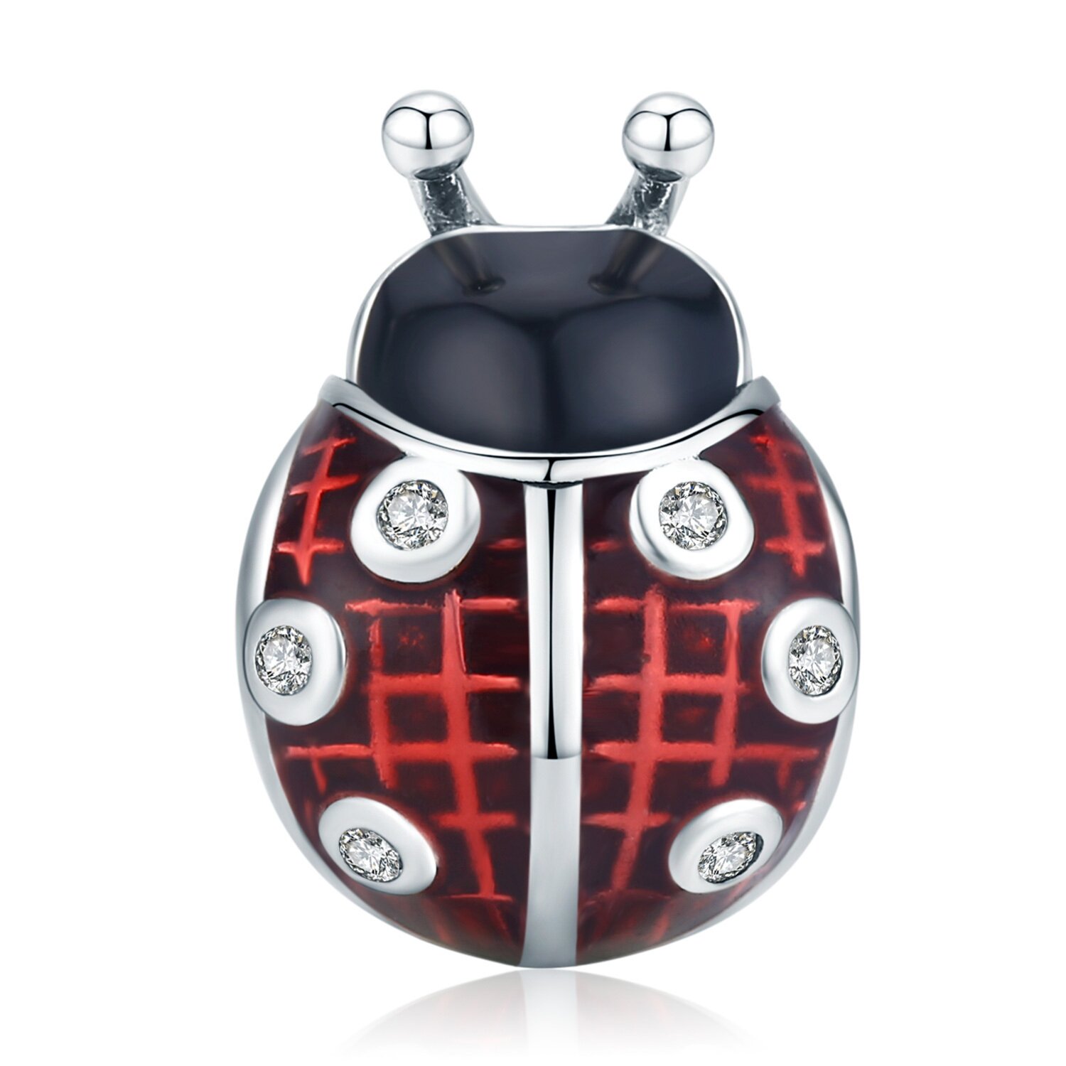 Talisman din argint minimalist ladybug