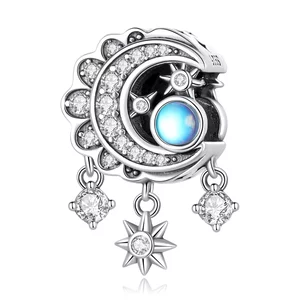 Talisman din argint Opal Half Moon