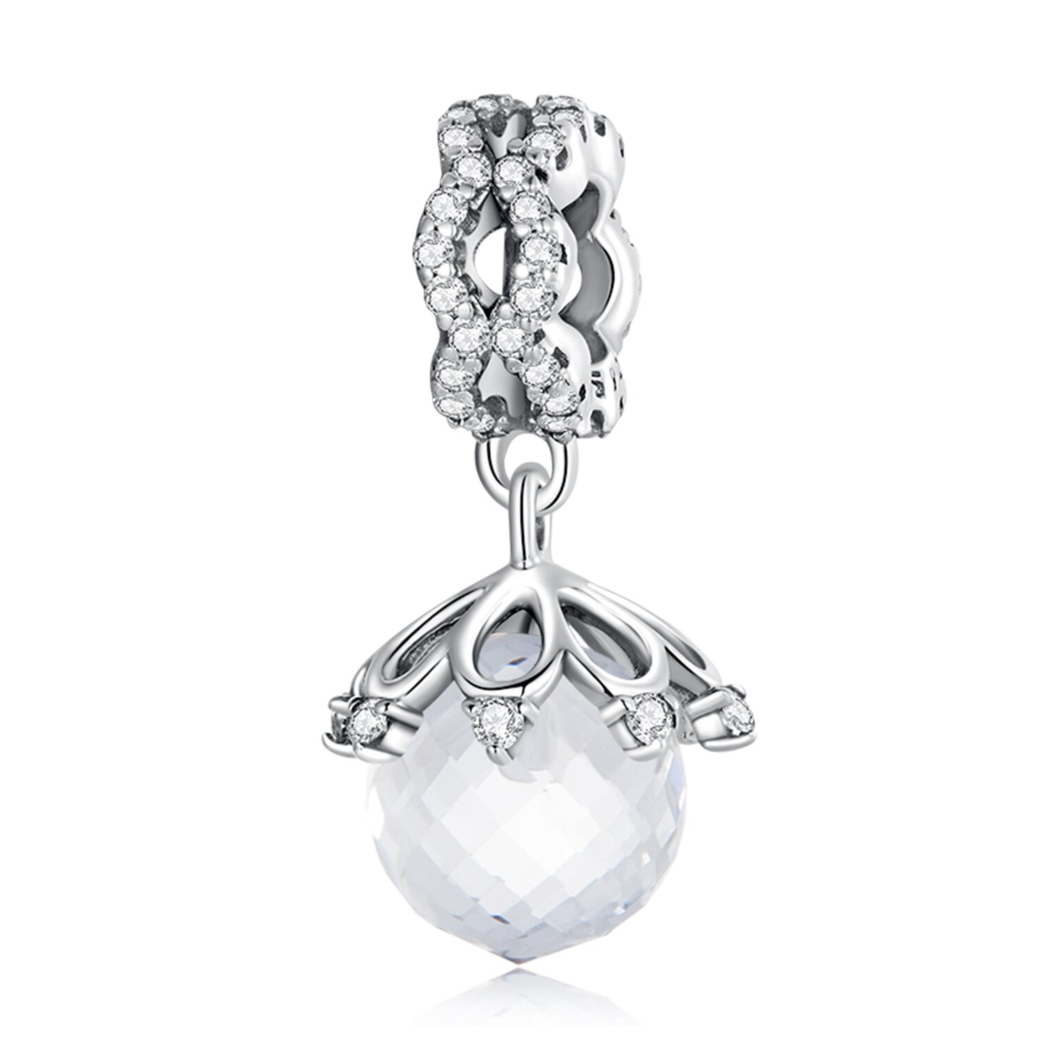 Talisman din argint pearl globe