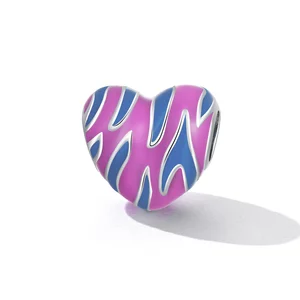 Talisman din argint Pink And Blue Heart