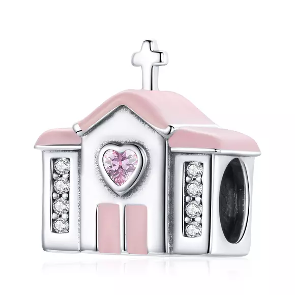 Talisman din argint Pink Church Love