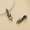 Talisman din argint Pink Hearted Black Kitty picture - 4