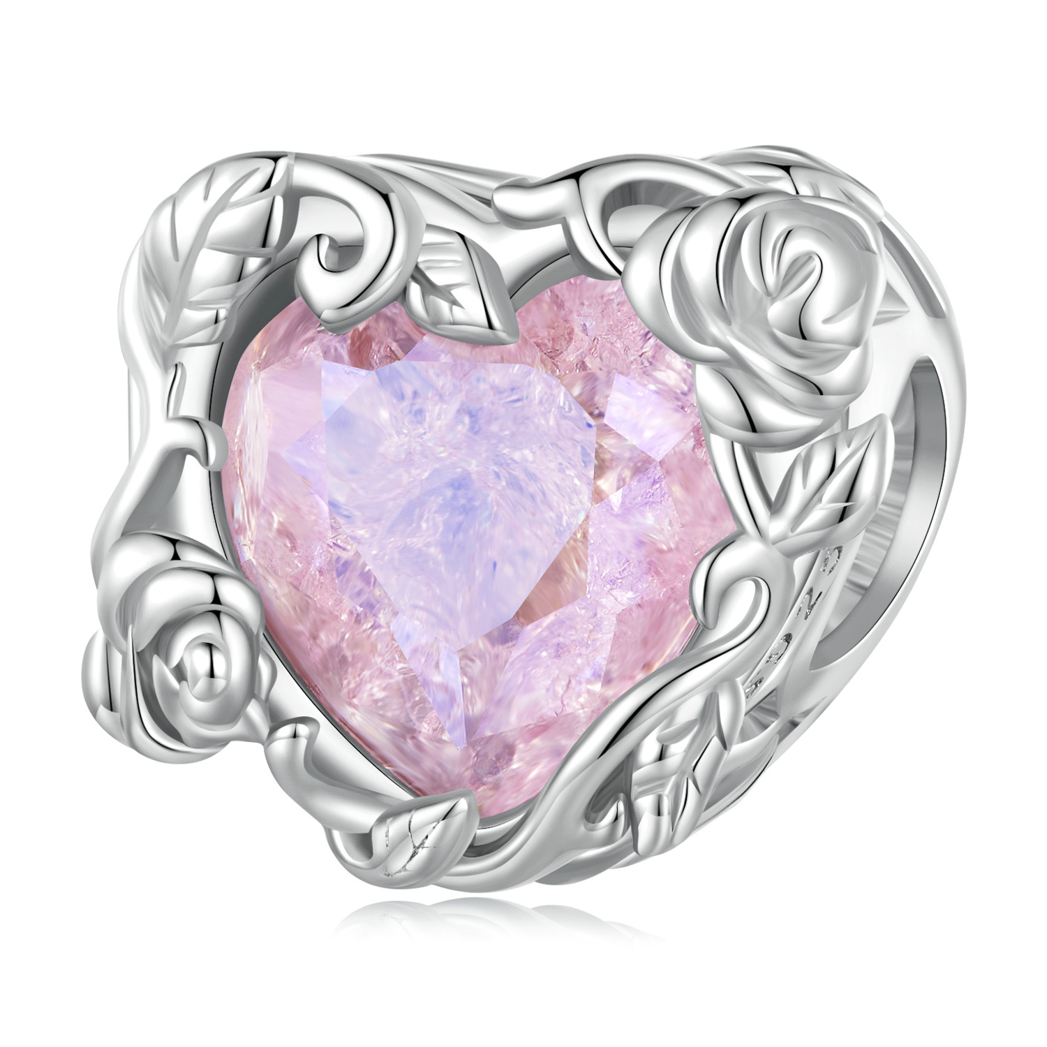 Talisman din argint Pink Petals Heart image7