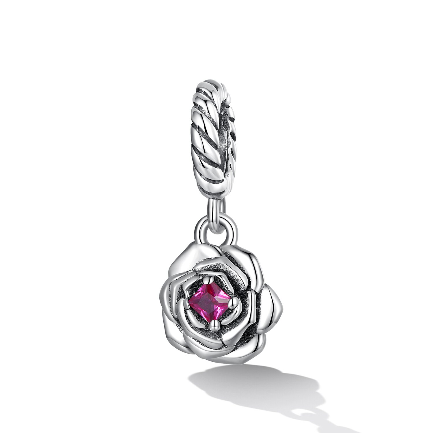 Talisman din argint pink rose
