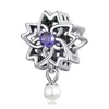 Talisman din argint Purple Crystal Flower picture - 1