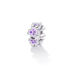 Talisman din argint Purple Flower