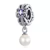 Talisman din argint Purple Flower Pearl Drop picture - 1