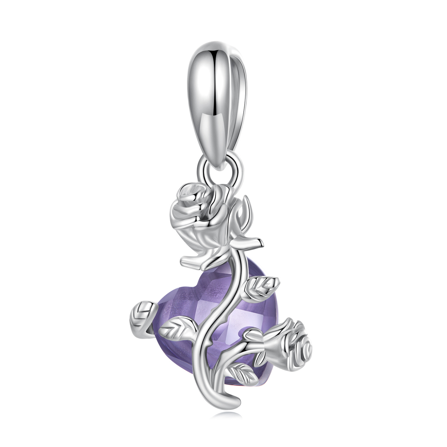 Talisman din argint Purple Heart Silver Rose image3