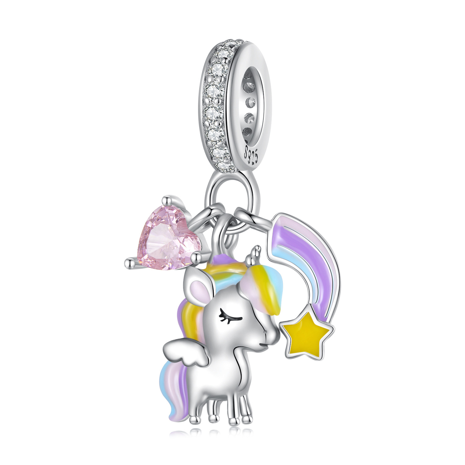 Talisman din argint Rainbow Baby Unicorn image9