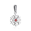 Talisman din argint Red Crystal Snowflake picture - 1