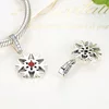 Talisman din argint Red Crystal Snowflake picture - 3