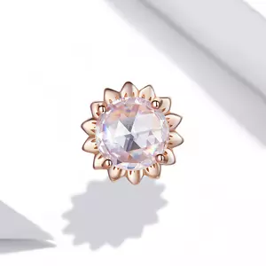 Talisman din argint Rose Gold Pink Crystal