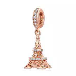 Talisman din argint Rose Golden Eiffel Tower