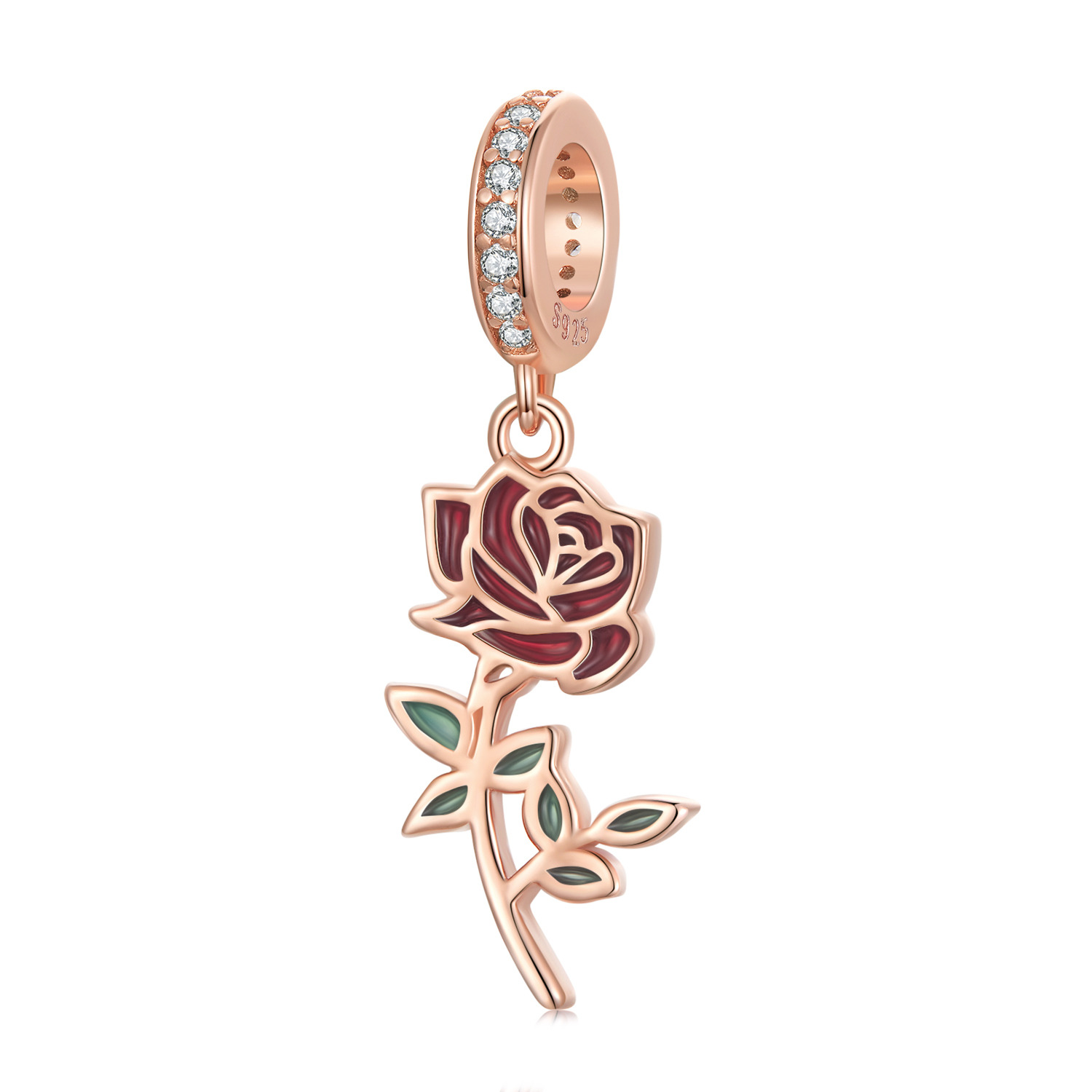 Talisman din argint Rose Golden Flower image5
