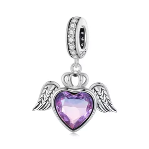Talisman din argint Royal Purple Heart