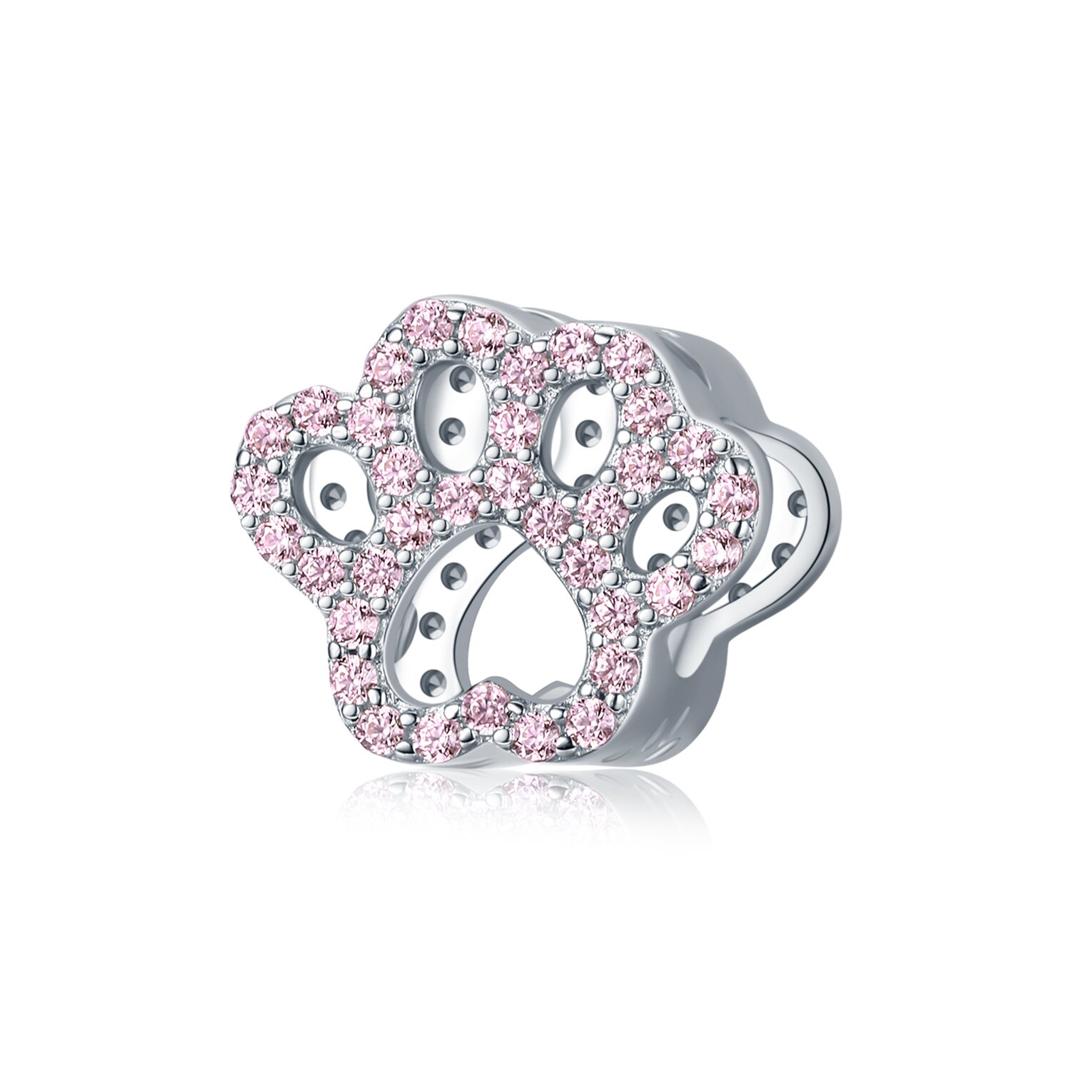 Talisman din argint Shiny Pink Paw