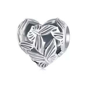 Talisman din argint Silver Butterflies Heart