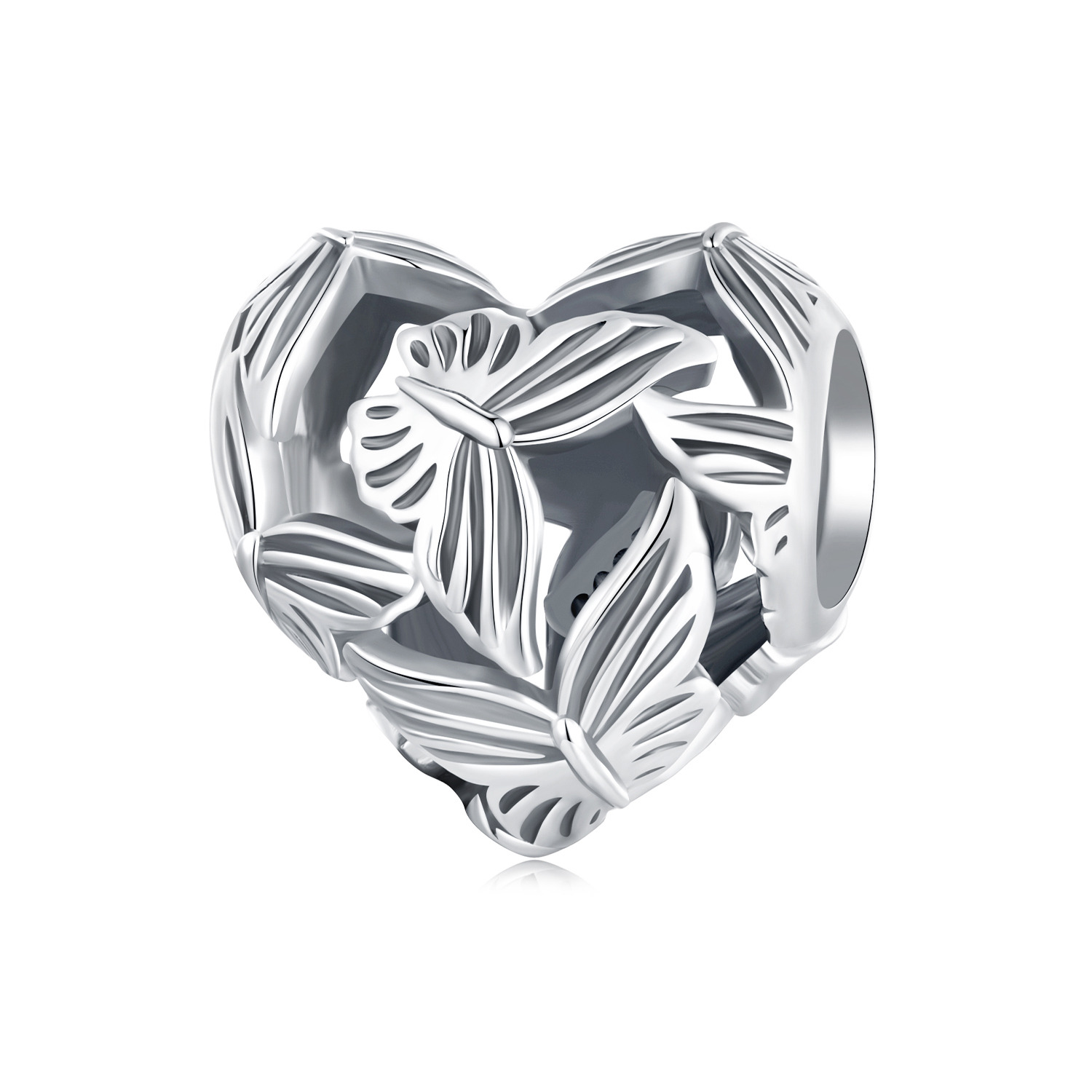 Talisman din argint Silver Butterflies Heart image11