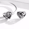 Talisman din argint Silver Heart with Roses picture - 4