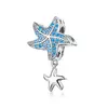 Talisman din argint Sparkling Blue Starfish picture - 1