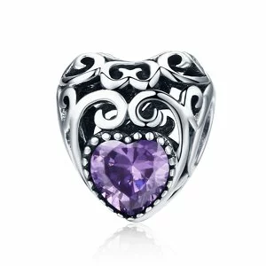 Talisman din argint Vintage Birthstone - Februarie