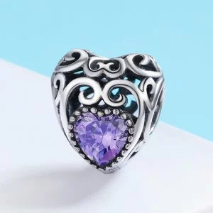 Talisman din argint Vintage Birthstone - Februarie