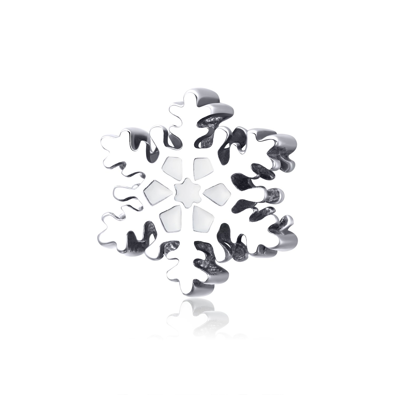 Talisman din argint Winter White Snowflake image1