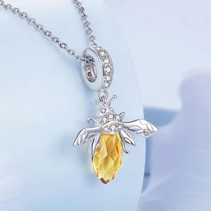 Talisman din argint Yellow Crystal Bee