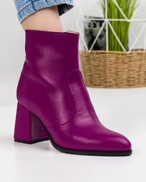 Botine Captusite Piele Naturala Fucsia WIZ04