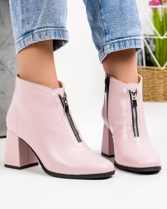 Botine Piele Naturala Dama Lila WIZ03