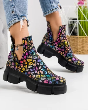 Ghete de vara Piele Naturala Print Multicolor POL122