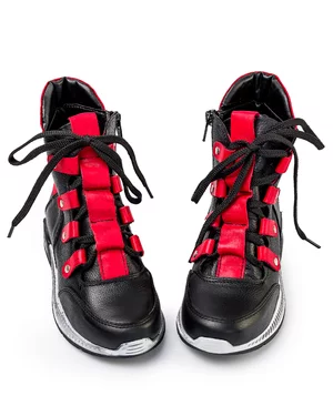 Ghete Imblanite Copii Negru Cu Rosu PCC020