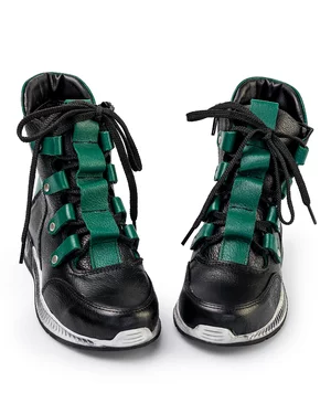 Ghete Imblanite Copii Negru Cu Verde PCC020