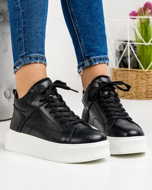 Ghete Imblanite Piele Naturala Negre AW456