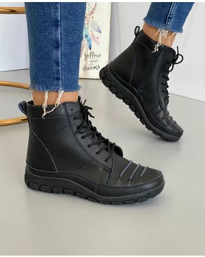 Ghete Imblanite Piele Naturala Noba 2 Negre