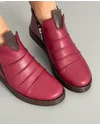 Ghete Piele Naturala Imblanite Bordo AK74 5