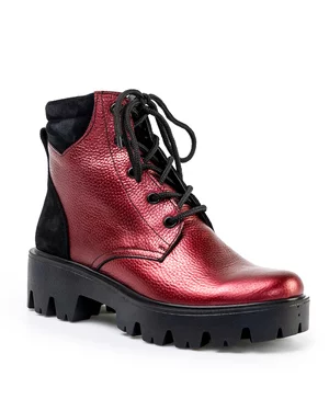 Ghete Scurte Piele Naturala Bordo Sidef POL111