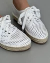 Pantofi Casual Albi Piele Naturala Perforati Cu Talpa Cusuta T01104