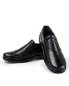 Pantofi casual barbati din piele naturala negri inchidere slip-on si varf rotund PC01 2