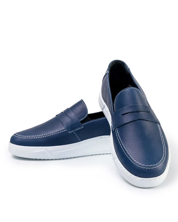 Pantofi Casual Barbati Piele Naturala Bleumarin IN970B