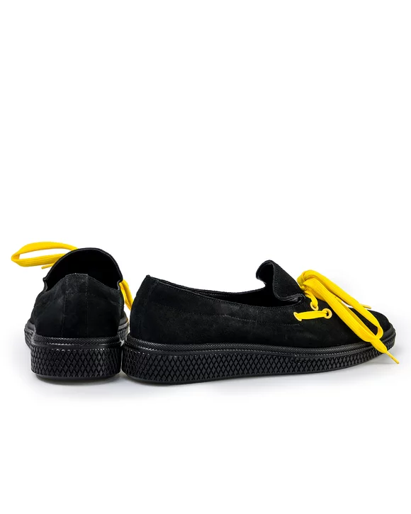 Pantofi Casual Barbati Piele Naturala Intoarsa Negri POL136