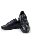 Pantofi Casual Barbati Piele Naturala Negru cu Albastru IN744 2