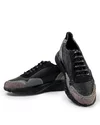 Pantofi Casual Barbati Piele Naturala Negru cu Gri IN760 2