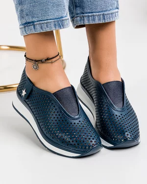 Pantofi Casual Bleumarin Dama Piele Naturala XH-2074