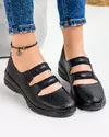 Pantofi Negri Casual Cu Bareta Elastica Piele Naturala XH-2067 3