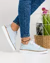 Pantofi casual dama piele naturala albastru deschis cu talpa flexibila si print floral la spate AKD23145 2