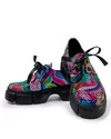 Pantofi Casual Dama Piele Naturala Print Curcubeu POL137 6